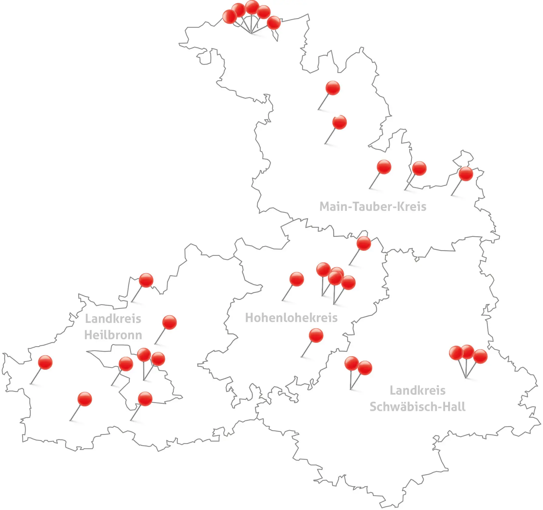 Karte der Weltmarktführer in Heilbronn-Franken