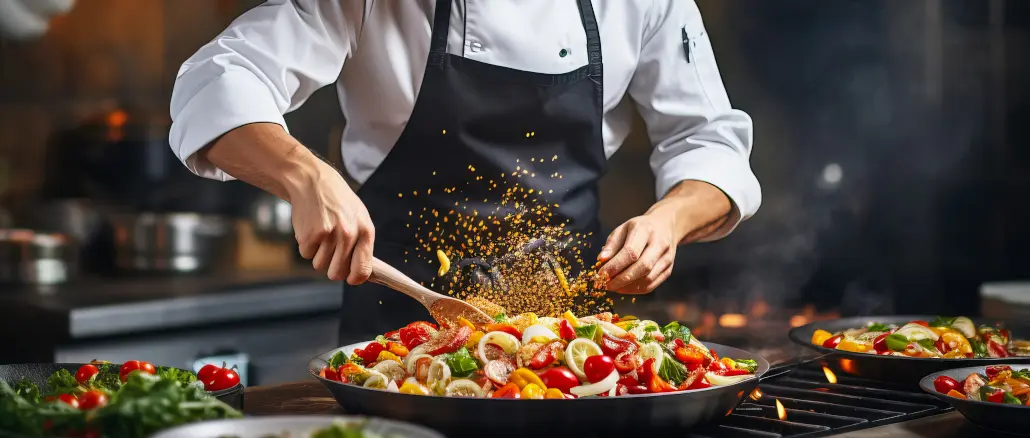 Kochen; Live-Cooking; Essen; Pfanne